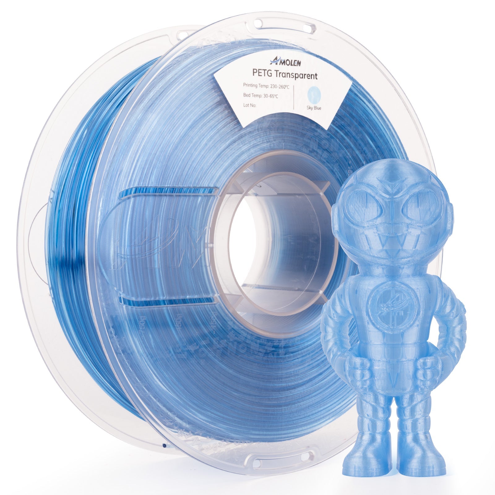 PETG Transparent 1.75mm, 1KG/2.2LB