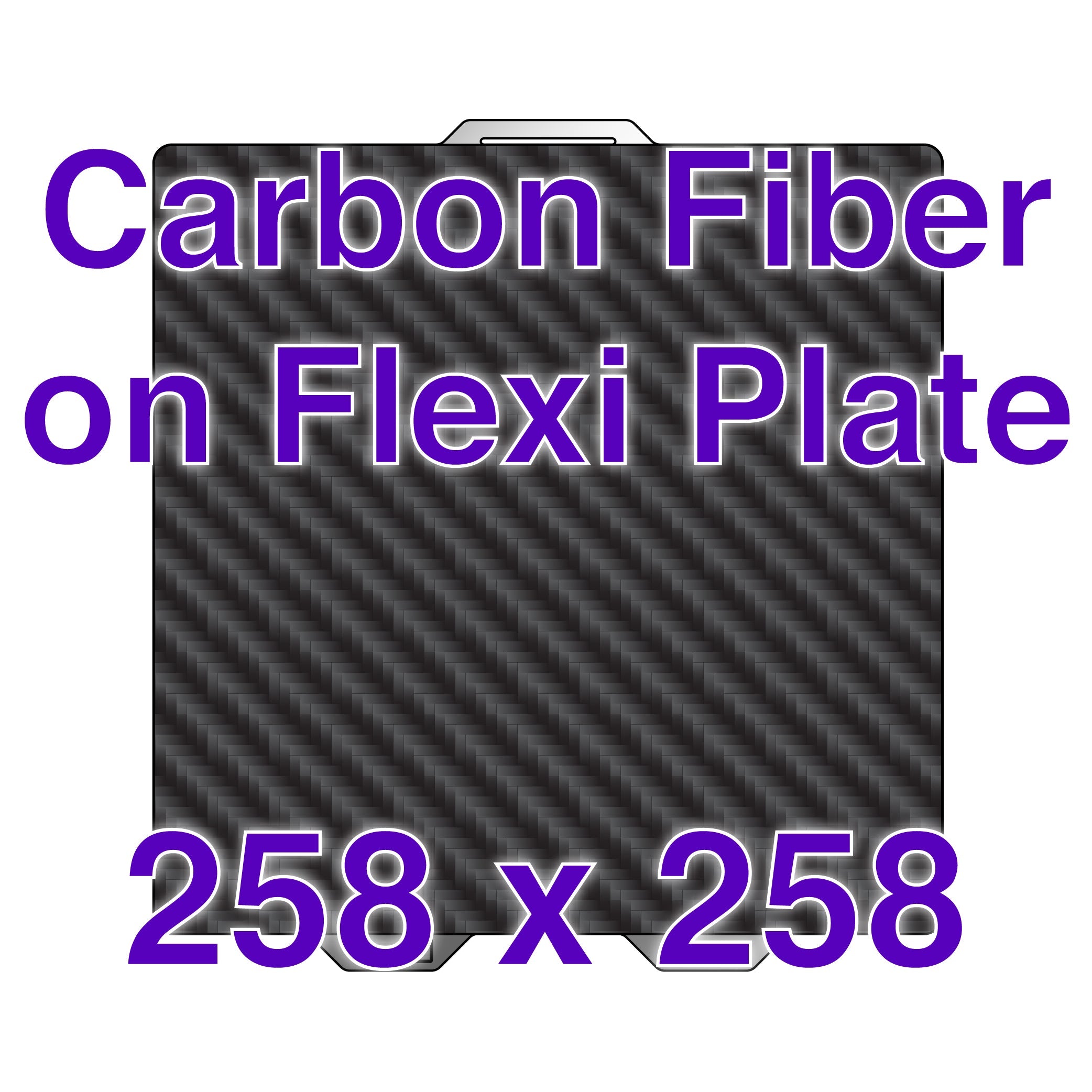 Flexi Plate with Carbon Fiber - Bambu Lab A1, X1, P1, P2S, X2D - 258 x 258