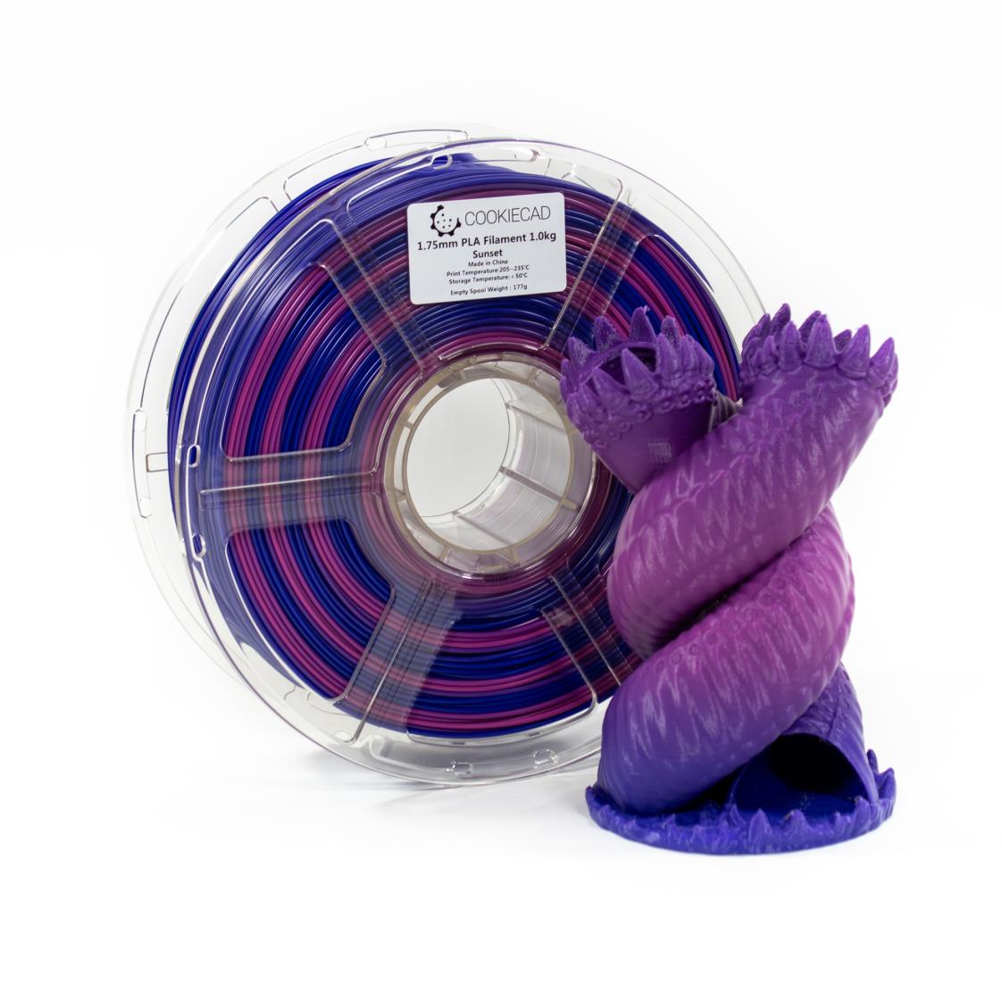 Sunset (dark blue → purple → magenta) PLA Filament 1.75mm, 1kg