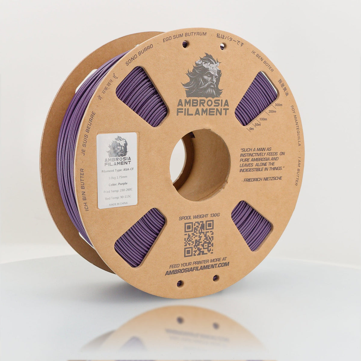 AMBROSIA ASA-CF Filament of the Gods - 1KG and 2KG Bambu AMS Friendly Cardboard Spools Premium 3D Printing Filament