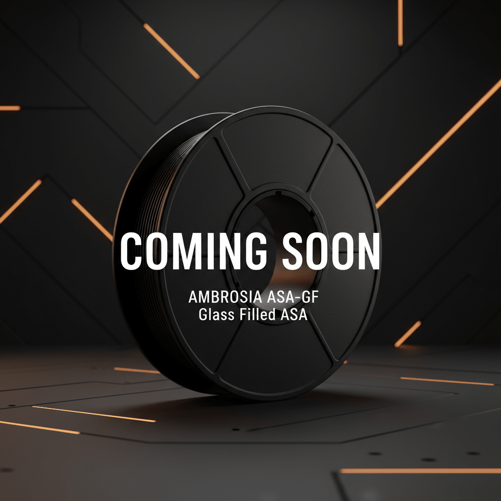 AMBROSIA ASA-GF Glass Filled ASA Filament of the Gods - 1KG Bambu AMS Friendly Cardboard Spools Premium 3D Printing Filament