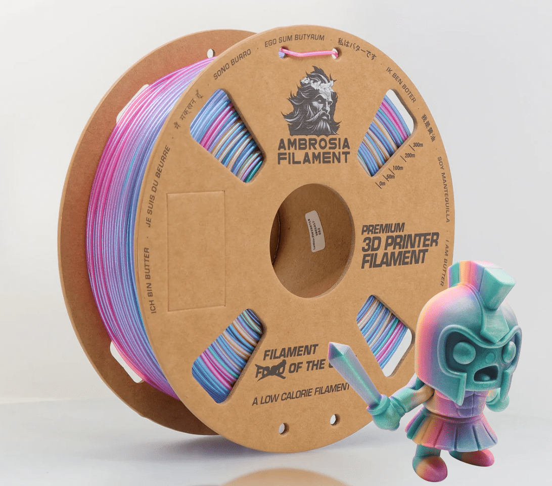 AMBROSIA Dolos Color Shifting ASA Filament of the Gods - 1KG Bambu AMS Friendly Cardboard Spools Premium 3D Printing Filament