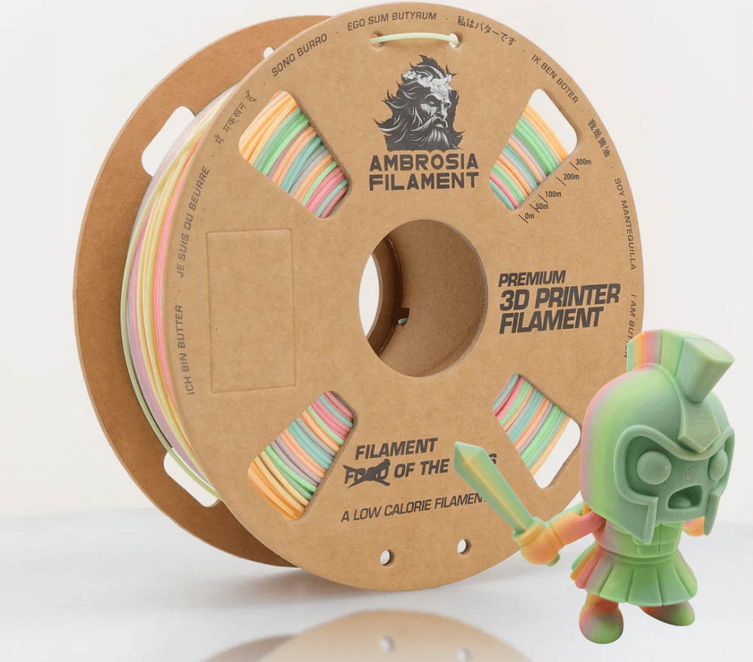 AMBROSIA PLA Filament of the Gods - 1KG Bambu AMS Friendly Cardboard Spools Premium 3D Printing Filament