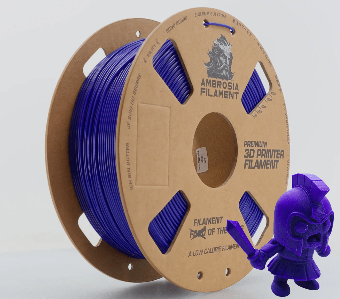AMBROSIA PLA Filament of the Gods - 1KG Bambu AMS Friendly Cardboard Spools Premium 3D Printing Filament