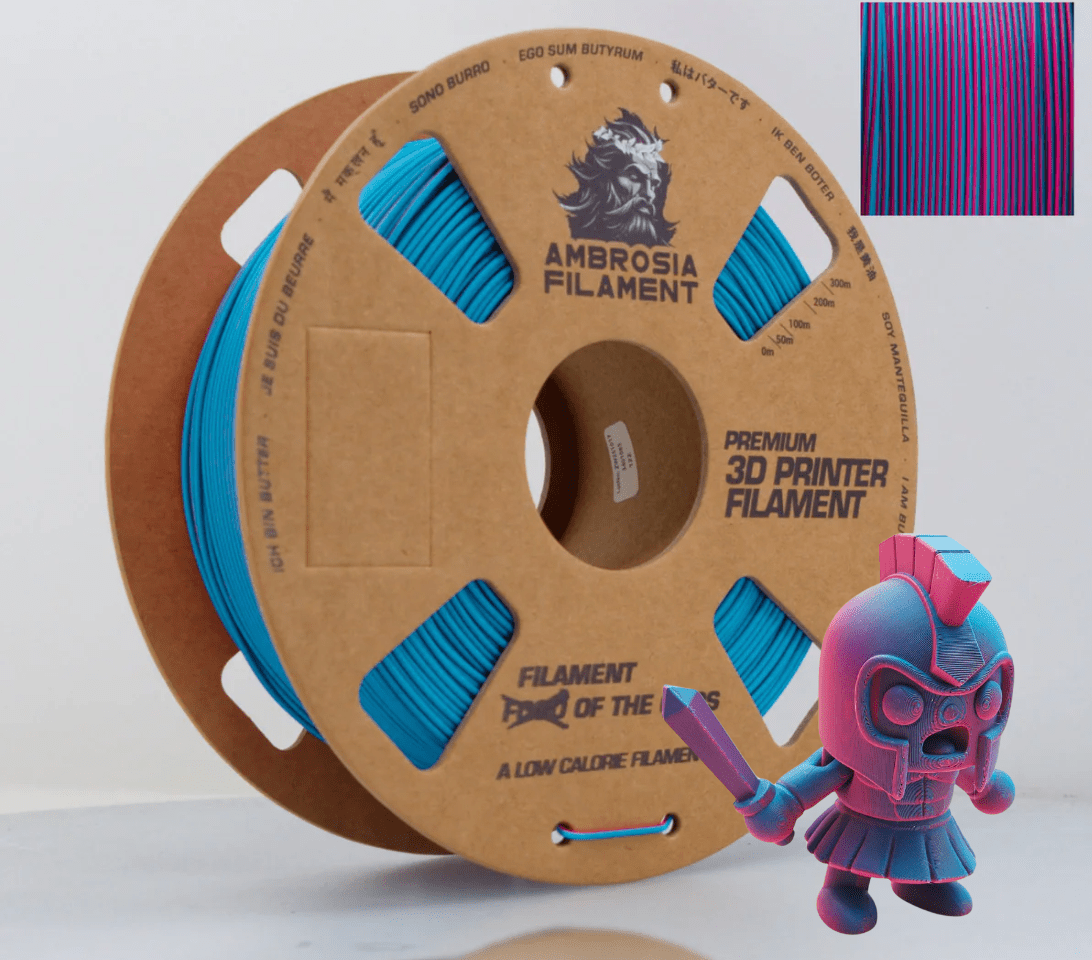 AMBROSIA PLA Filament of the Gods - 1KG Bambu AMS Friendly Cardboard Spools Premium 3D Printing Filament