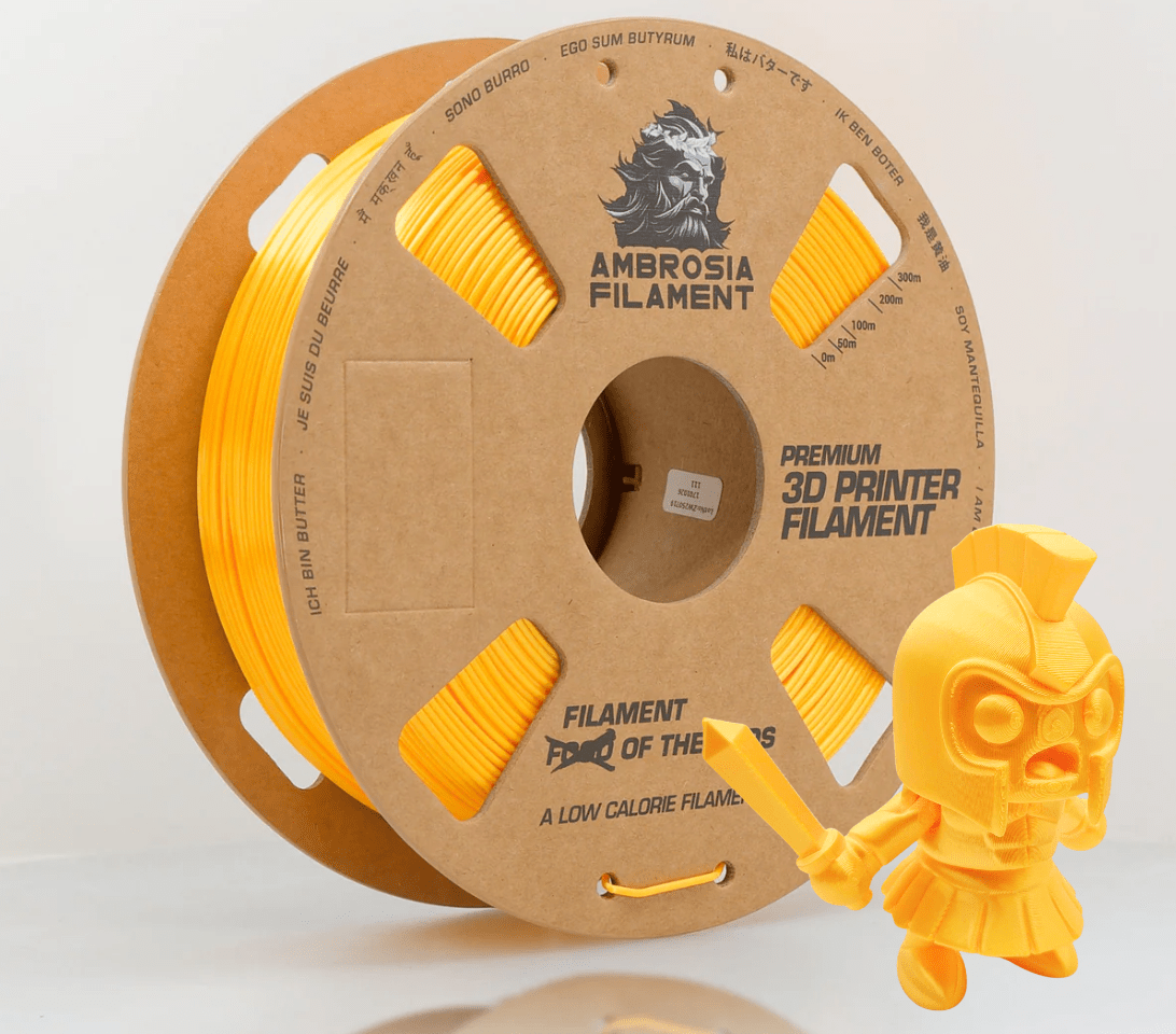 AMBROSIA SILK PLA Filament of the Gods - 1KG Bambu AMS Friendly Cardboard Spools Premium 3D Printing Filament
