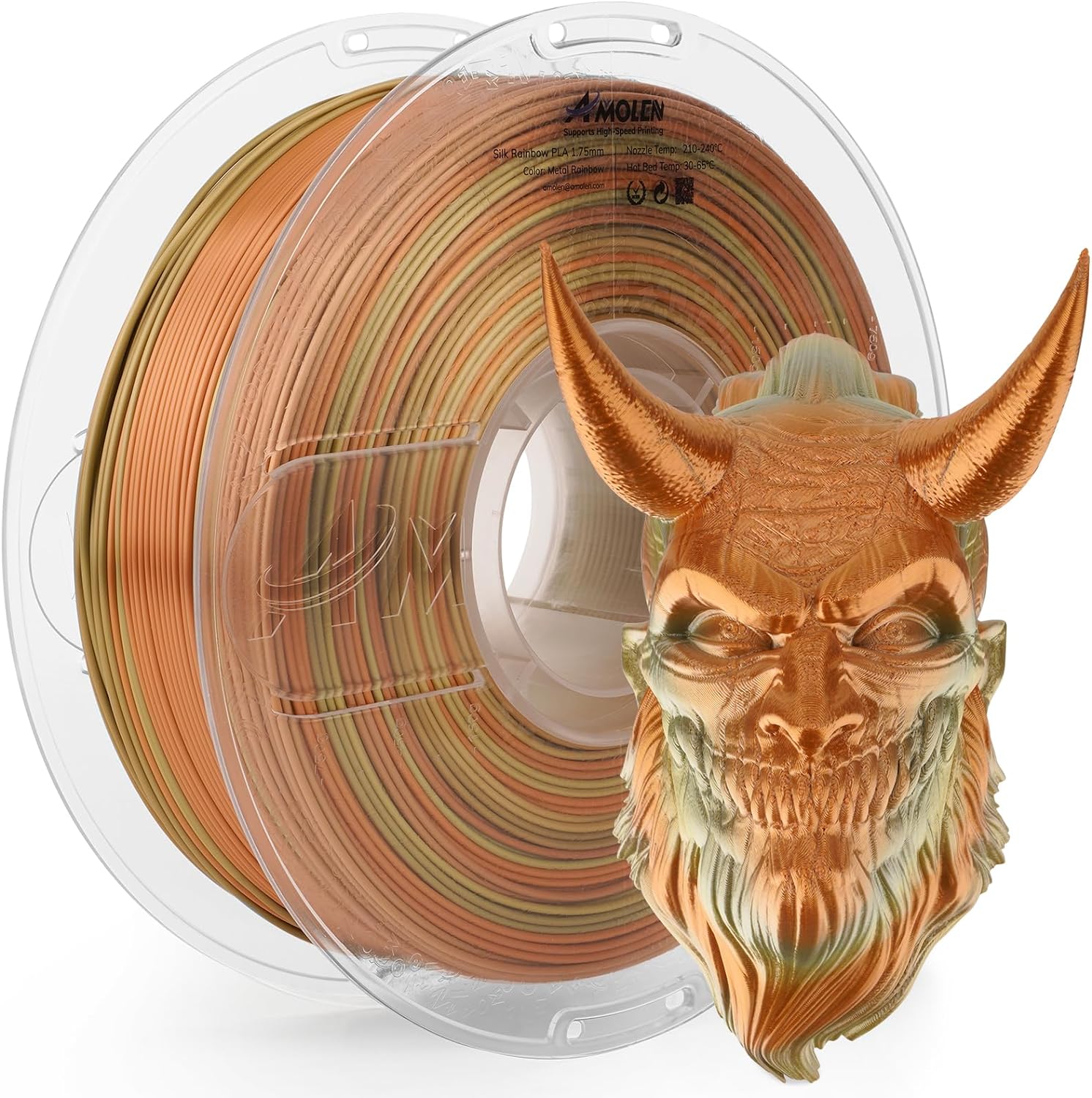 PLA Silk Rainbow 1.75mm, 1KG/2.2LB